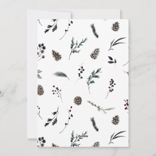 冬モダンメリー4フォトブラックウォーター色クリスマス シーズンカード (裏面)