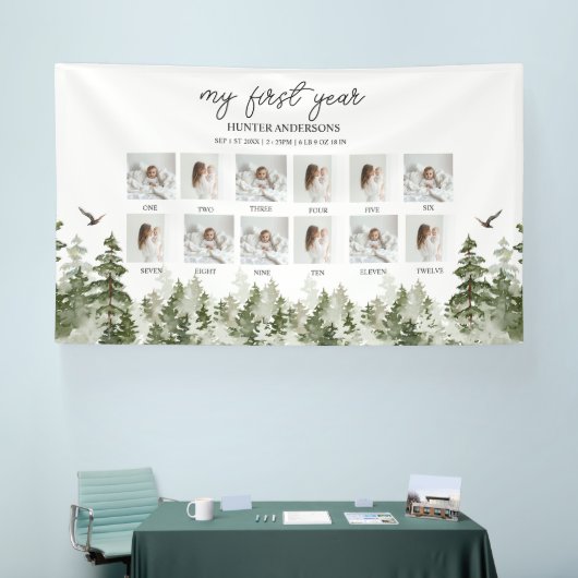 冬モダン林の鹿ベビー初年度 横断幕 (トレードショー)