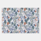 冬モダン林素朴植物松 ラッピングペーパーシート (正面3)