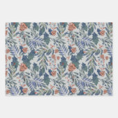 冬モダン林素朴植物松 ラッピングペーパーシート (正面2)