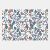 冬モダン林素朴植物松 ラッピングペーパーシート (正面)