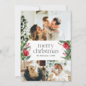 冬モダン植物学メリークリスマス3写真 シーズンカード (正面)