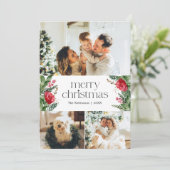 冬モダン植物学メリークリスマス3写真 シーズンカード (スタンド正面)