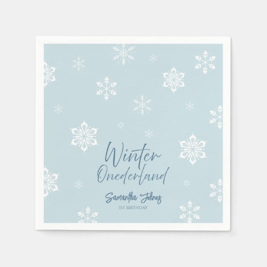 冬モダン私たちの小さな雪の結晶1日 スタンダードカクテルナプキン (正面)