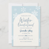 冬モダン私たちの小さな雪の結晶1日 招待状 (正面)