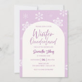 冬モダン私たちの小さな雪の結晶1日 招待状 (正面)