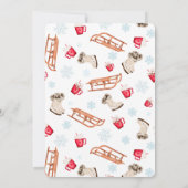 冬モダン雪そりホットココア誕生日 招待状 (裏面)