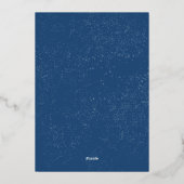 冬モダン雪の夜のシーンキツネ鹿の鳥 箔シーズンカード (裏面)