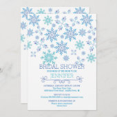 冬モダン雪の結婚ブライダルシャワー 招待状 (正面/裏面)