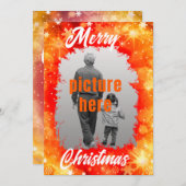 冬モダン雪の結晶メリークリスマスパーティー 招待状 (正面/裏面)