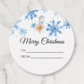 冬モダン雪の結晶メリークリスマス フェイバータグ (正面)