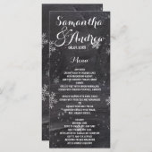 冬モダン雪チョーク結婚ボード メニュー (正面/裏面)