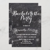 冬モダン雪黒板バチェロレッテ 招待状 (正面/裏面)