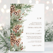 冬モノグラムのの結婚式 招待状