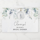 冬ユーカリブライダルシャワーきらめくワインラボ スパークリングワインラベル (シングルラベル)