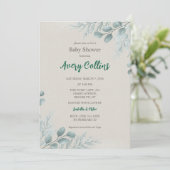 冬ユーカリプトゥスシダーベビーシャワー招待状 招待状 (スタンド正面)