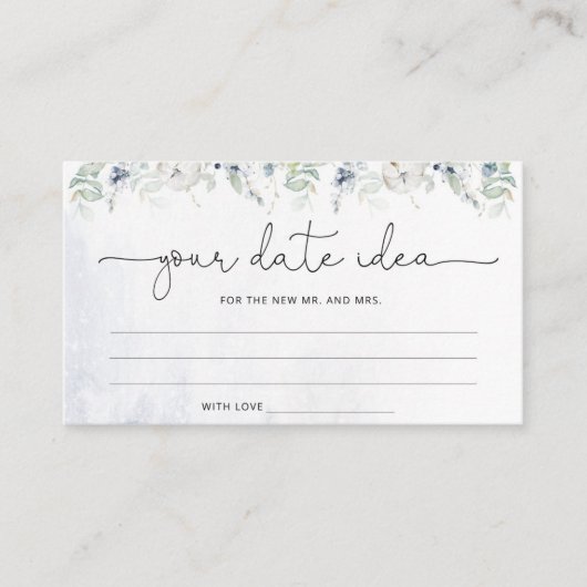 冬ユーカリ日付ナイトアイディア。日付jar エンクロージャーカード (正面)