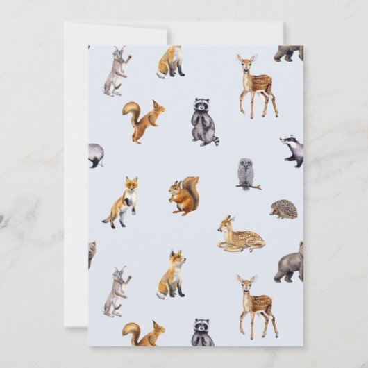 冬リースディアウッドランドベビーシャワー招待状 招待状 (裏面)