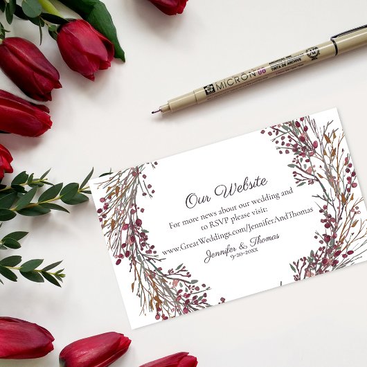 冬リースフローラ結婚のウェブサイト |緋色 エンクロージャーカード