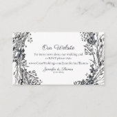 冬リース花模様結婚ズのウェブサイト |ネイビーブルー エンクロージャーカード (正面)