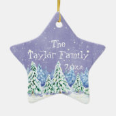 冬ワンダーランドスノースシーズンパインツリーズオーナメント セラミックオーナメント (裏面)
