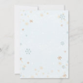 冬ワンダーランドブルー男の赤ちゃんシャワースプリンクル 招待状 (裏面)