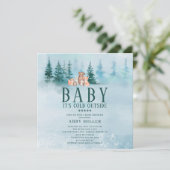 冬ワンダーランド動物ベビー外は寒い 招待状 (スタンド正面)