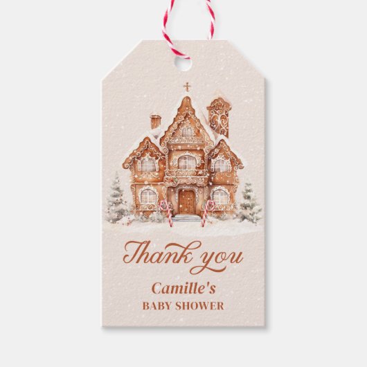 冬ワンダーランド赤ちゃんシャワーありがとうギフトラベル ギフトタグ (正面)