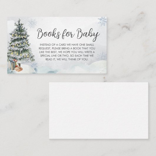 冬ワンダーランド赤ちゃんシャワーベビー エンクロージャーカード (正面/裏面)