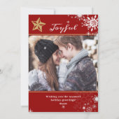 冬ワンダーランド赤金ゴールドメリークリスマス2写真 シーズンカード (裏面)