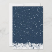 冬ワンダーランド雪のフローラの水の色結婚の 招待状 (裏面)
