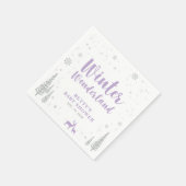 冬ワンダーランド雪の赤ちゃんシャワーペーパーナプキン スタンダードカクテルナプキン (角)