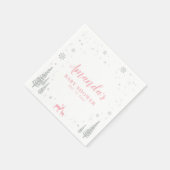 冬ワンダーランド雪の赤ちゃんシャワーペーパーナプキン スタンダードカクテルナプキン (角)