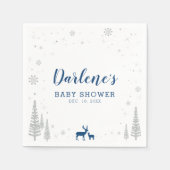 冬ワンダーランド雪の赤ちゃんシャワーペーパーナプキン スタンダードカクテルナプキン (正面)