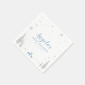 冬ワンダーランド雪の赤ちゃんシャワーペーパーナプキン スタンダードカクテルナプキン (角)