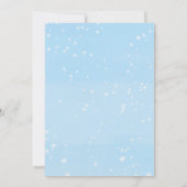 冬ワンダーランド青いシルバーボーイ1歳の誕生日 招待状 (裏面)