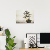 冬中国ののニレ盆栽 ポスター (ホームオフィス)