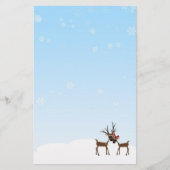 冬休みのトナカイ家族 便箋 (正面)