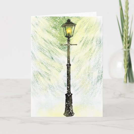 冬休みの挨拶状のライト シーズンカード (正面)