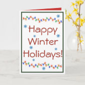 冬休みの挨拶状 カード (黄色い花)