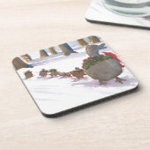 冬休みの間にボストンでよく見られるアヒル コースター (左側)