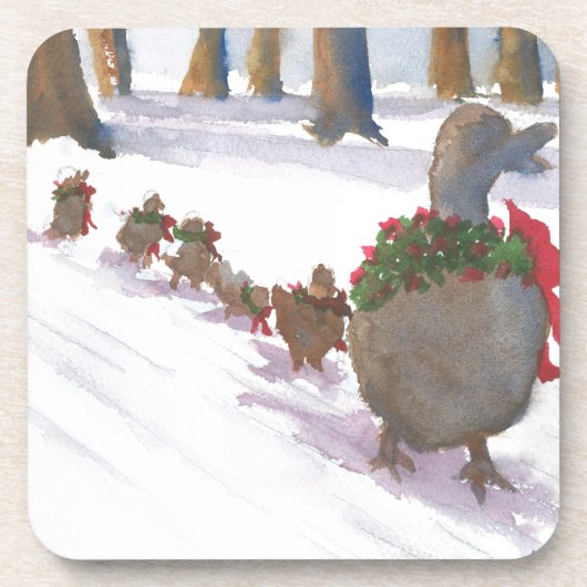 冬休みの間にボストンでよく見られるアヒル コースター (正面)