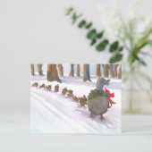 冬休みの間にボストンでよく見られるアヒル シーズンポストカード (スタンド正面)