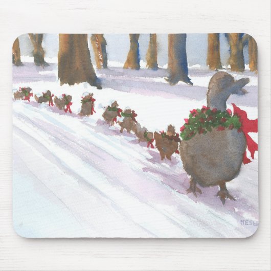 冬休みの間にボストンでよく見られるアヒル マウスパッド (正面)