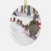 冬休みの間に共通ボストンのアヒル セラミックオーナメント (右)