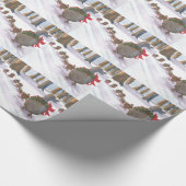 冬休みの間に共通ボストンのアヒル ラッピングペーパー (角)