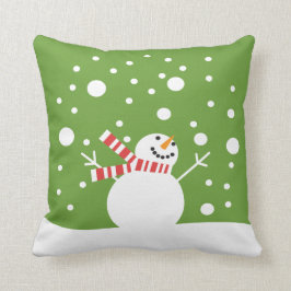 冬休みの雪だるま クッション