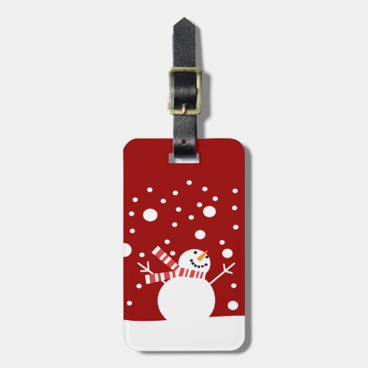 冬休みの雪だるま ラゲッジタグ (正面縦)