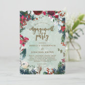 冬休みの雪の婚約パーティの招待 招待状 (スタンド正面)