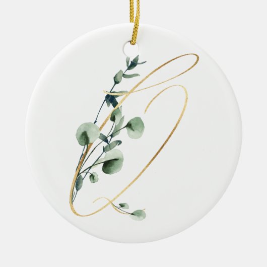 冬休みイニシャルオーナメント セラミックオーナメント (正面)